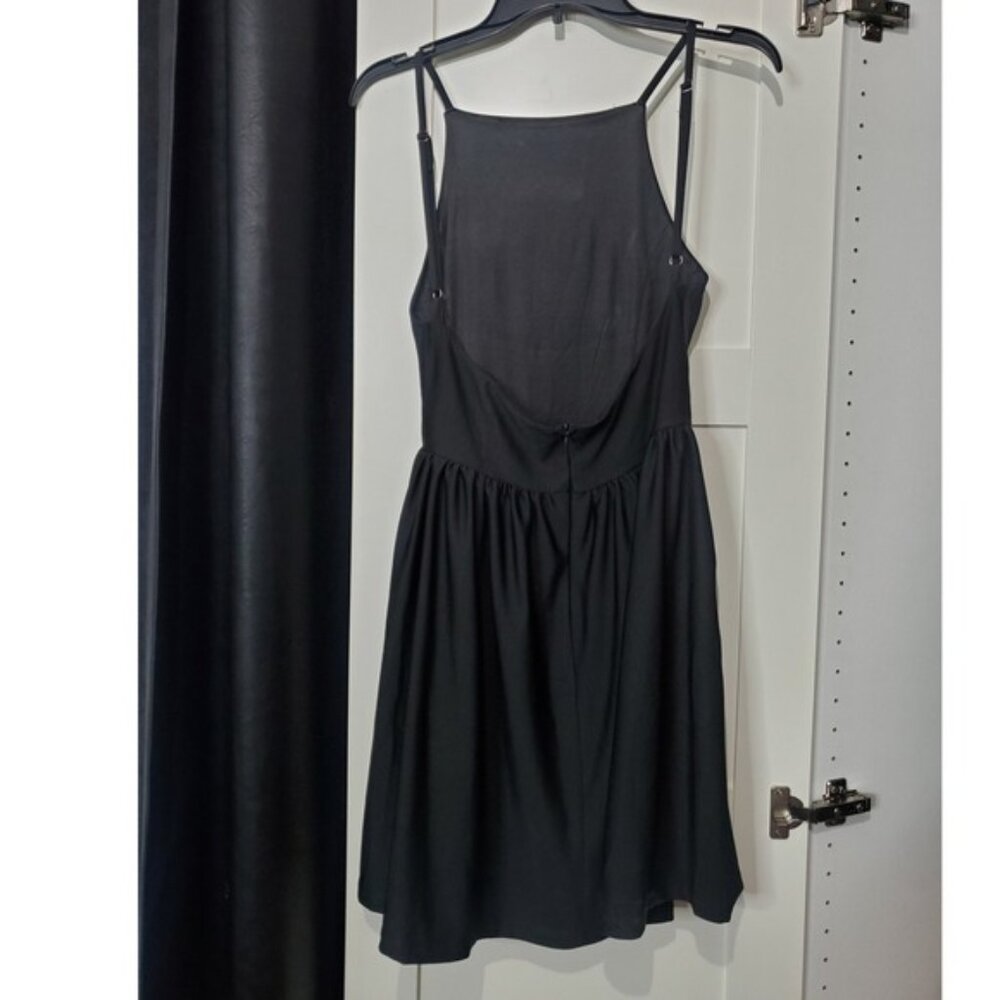 FANCYINN Black Mini‎ Dress Sleeveless Open Back Party Cocktail Dress L